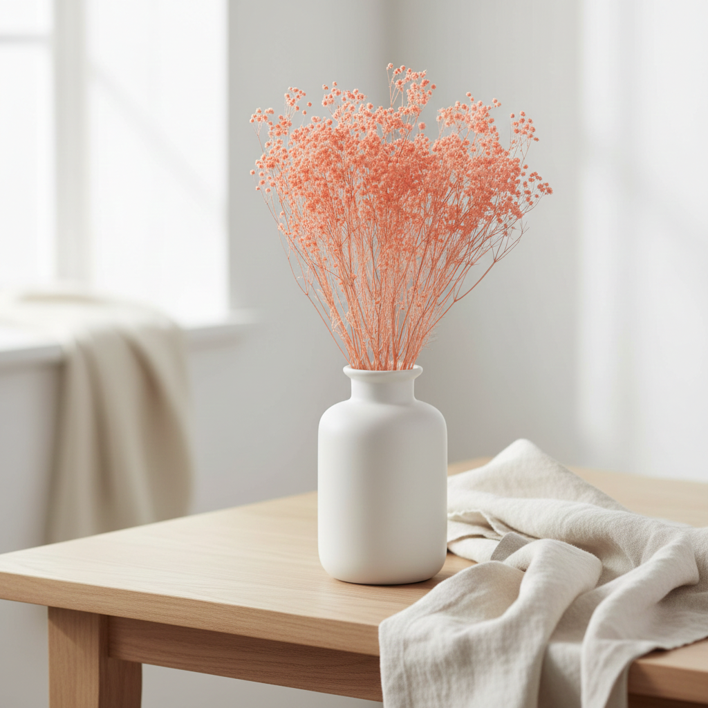 Sušený Broom Bloom svetloružový – jemný kvet do romantických aranžmánov